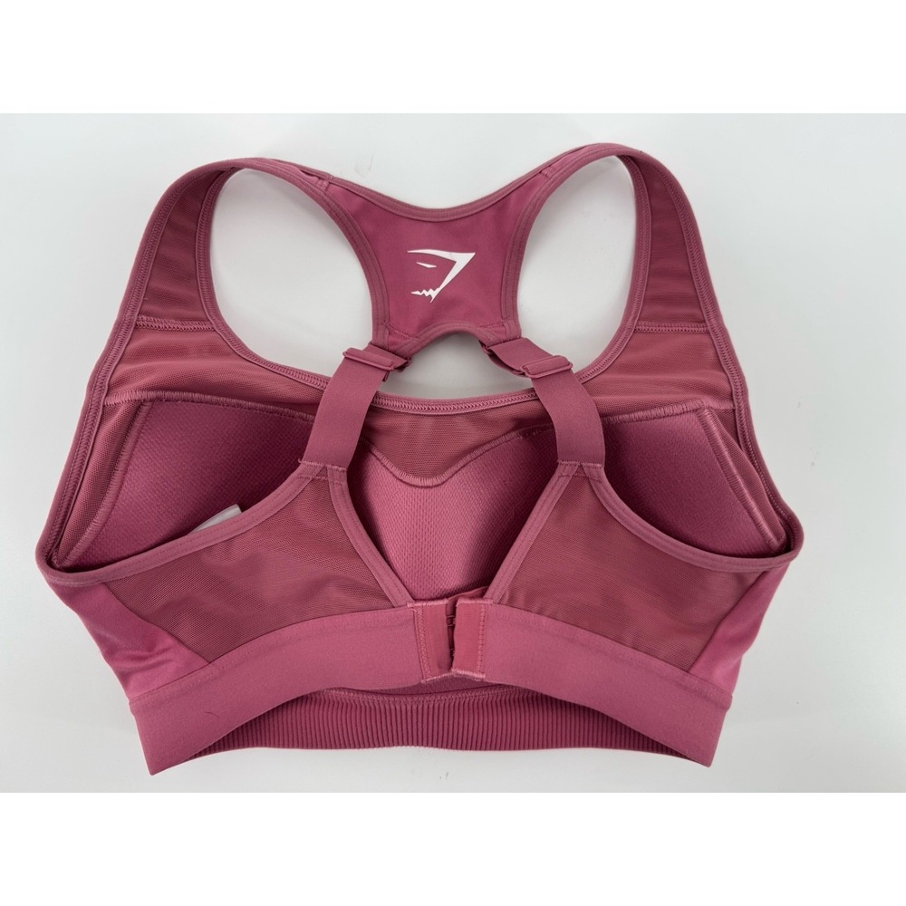 Gymshark Sports Bra Womens Small Magenta ‎ Padded Racerback Mesh Athletic Gym
